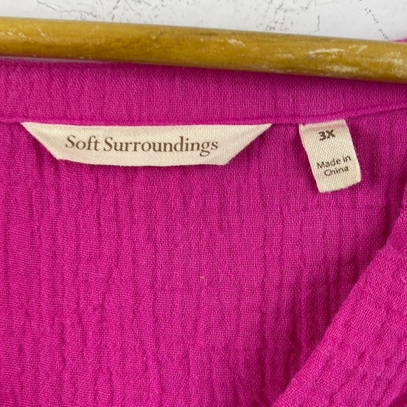 Soft Surroundings Cotton Gauze Tunic Top Size 3X Pink - Picture 6 of 7